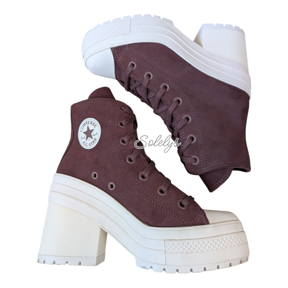 Converse Chuck 70 De Luxe Heel Suede Platform Eternal Earth Brown Boot Womens 6 - Picture 9 of 9